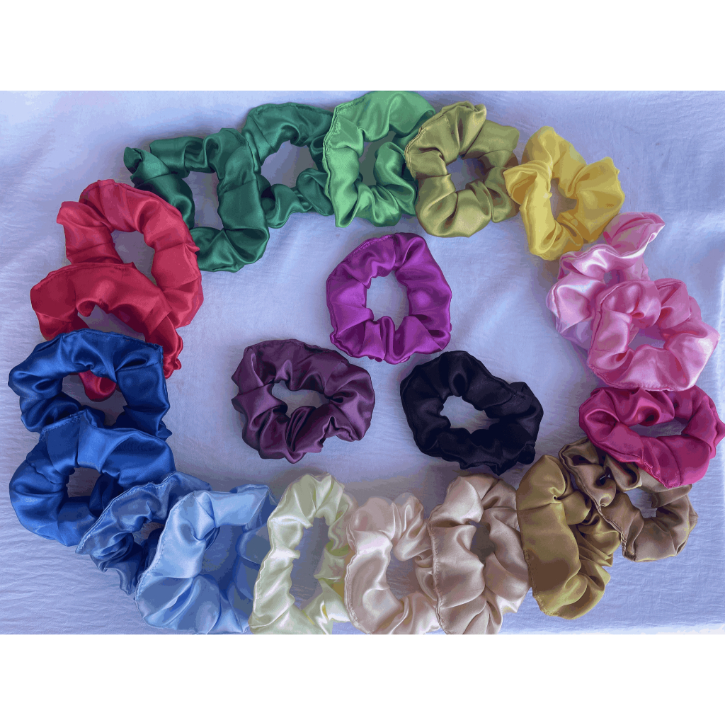 Kit 6/12/24 unidades Xuxinha Cetim Costura Escondida, Diversas Cores. Envio em 24horas, modelo scrunchie