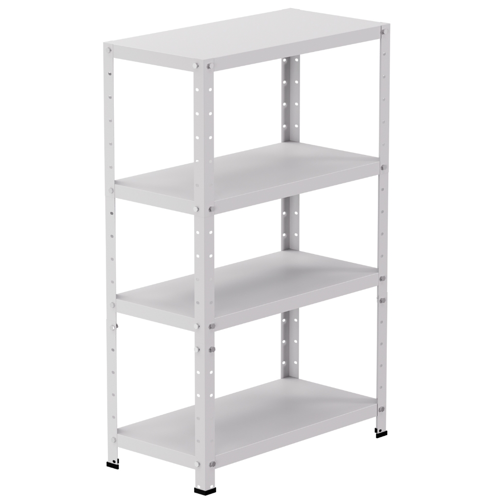 Estante Aço prateleira de aço industrial media p 60kg 4 Bandejas Tripartida 95cm x 30cm x 60cm