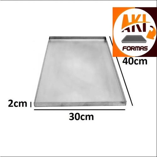 FORMA PARA ROCAMBOLE OU BROWNIE 40X30X2 AVULSA  FEITA EM ALUMINIO COM NOTA FISCAL (( CAIXA 10 ))