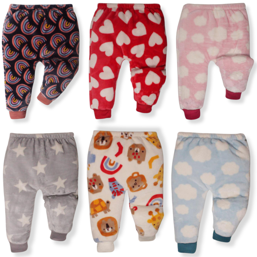 Kit 3 Peças Calça Mijão Bebe Fleece 0 A 3 Anos Menino Menina