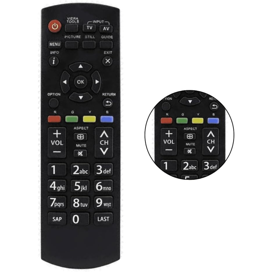 Controle Remoto Tv Panasonic Viera  Le-7024 Fbg - 8045 Tc-40d400b Tc-32d400b  Tnq2b5302 Tc-l32s20b Tc-l42s20b.