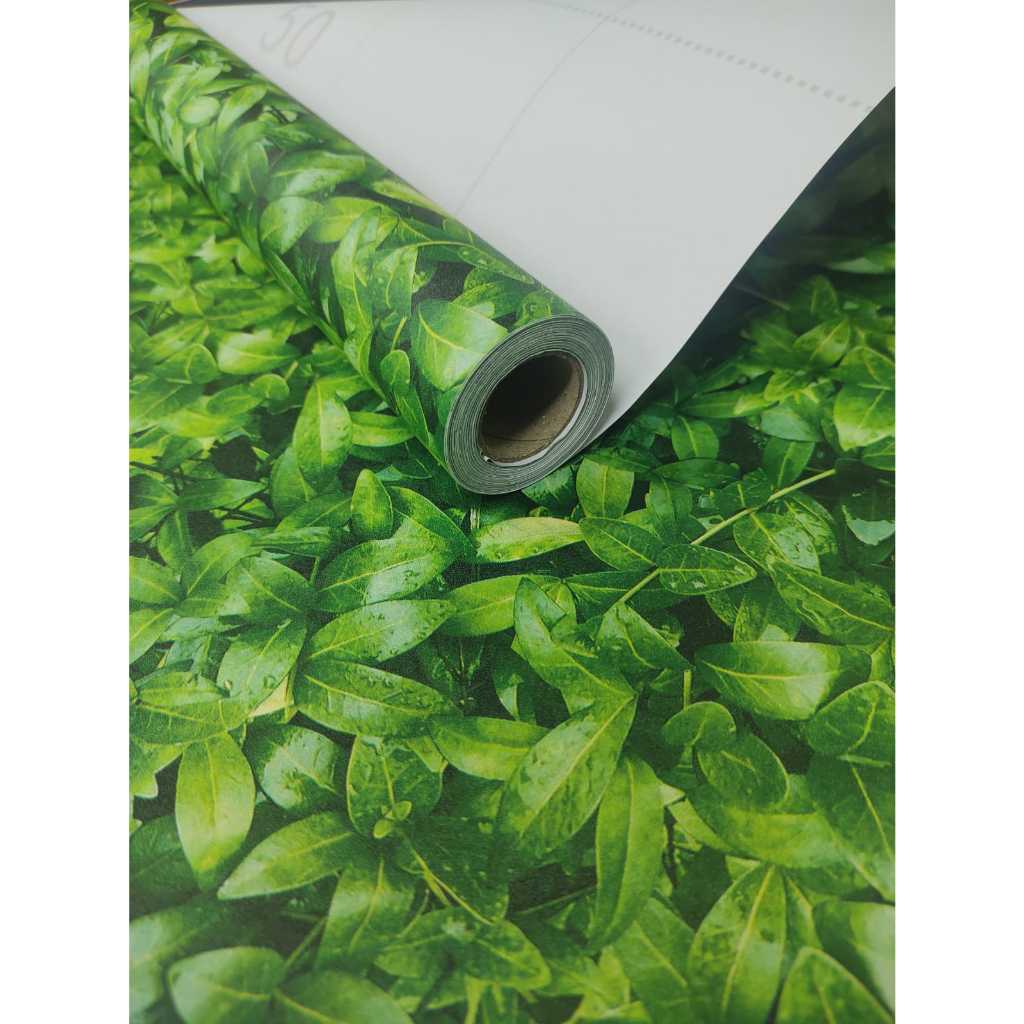 Papel de Parede 3D Hera Folha Verde 5 e 10 METROS x 45CM Adesivo Autocolante para Sala, Quarto