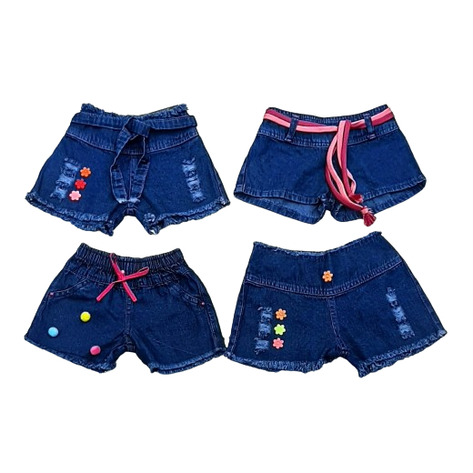 KIT 2 SHORTS JEANS INFANTIL MENINA ENVIO IMEDIATO