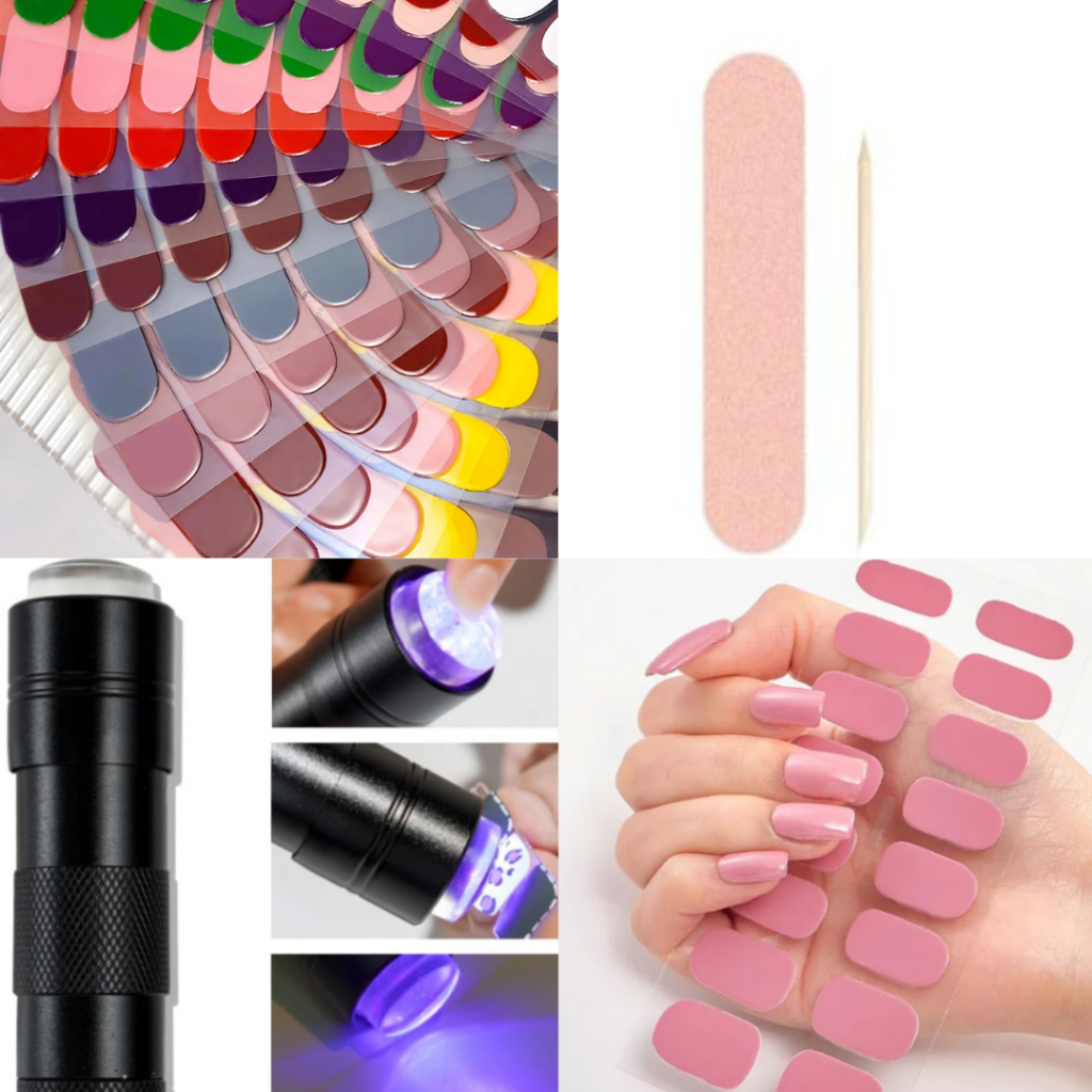 Película de Esmalte Adesiva em Gel Semi Curada Autocolante Fácil Aplicação Longa Duração