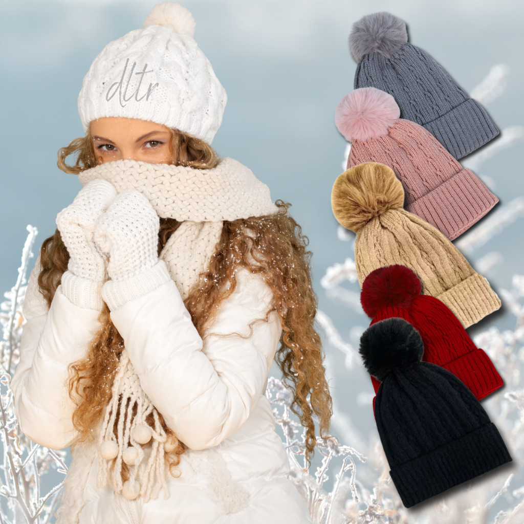 Touca Feminina Inverno Toca Frio Forrada Com Pompom De Pelúcia Adulto