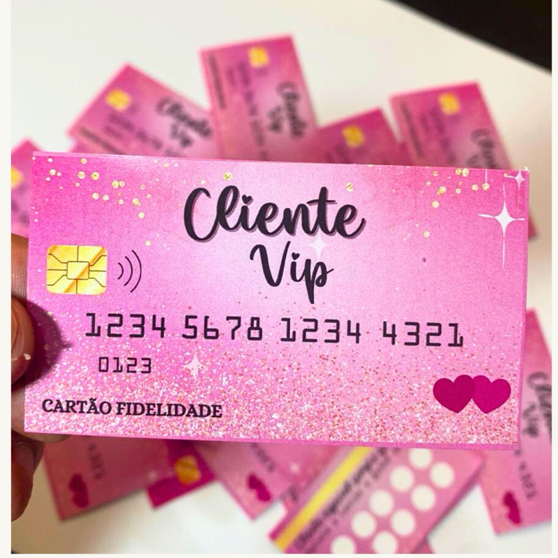 100 unid Cartão de Fidelidade  + 100 selinhos adesivos