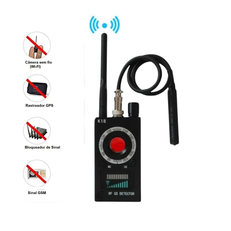 Proteja Sua Privacidade Detector Câmeras Escutas Rastreador GPS Vassourinha K18