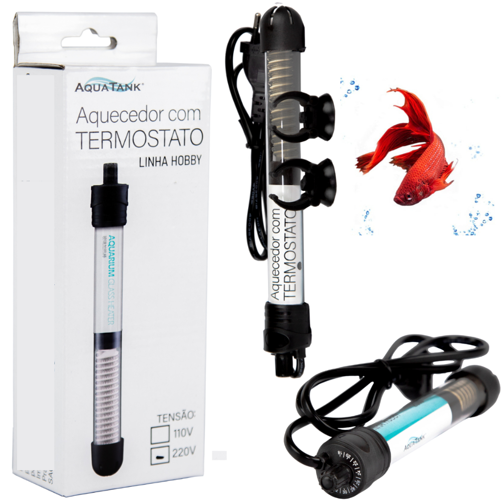 Termostato Aquecedor AquaTank 25w para aquários De até 25L Hobby