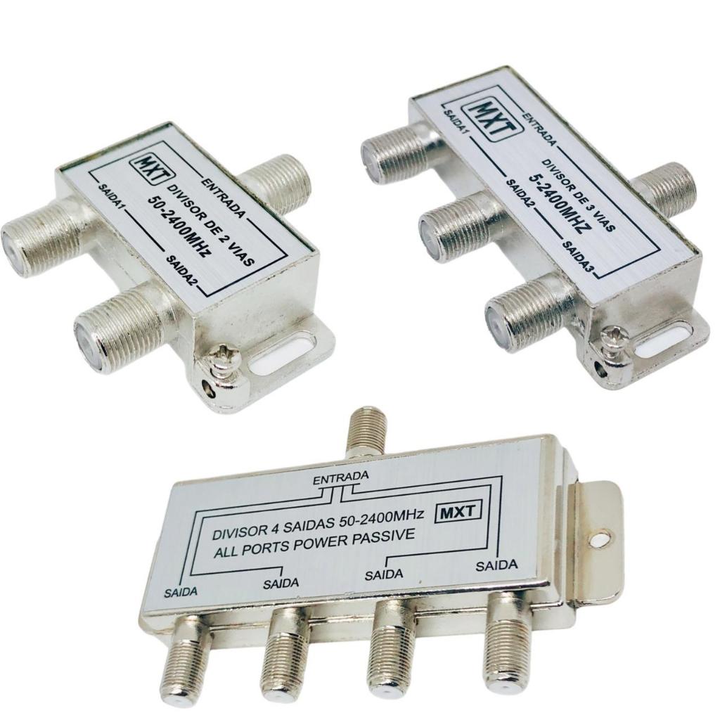 Divisor De Antena Universal Uhf Vhf Digital A Cabo 1X2 1X3 1X4