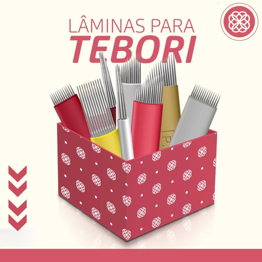 KIT 100 Lâmina Tebori Micropigmentação Hard, Flex, Nano