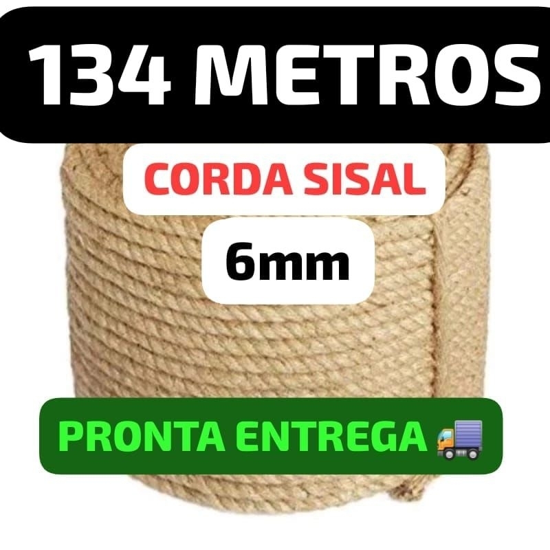 FIO DE Sisal 5/6mm Para Artesanatos Arranhadores Decoração bijuterias Jardinagem Caseira Utilidades em Geral