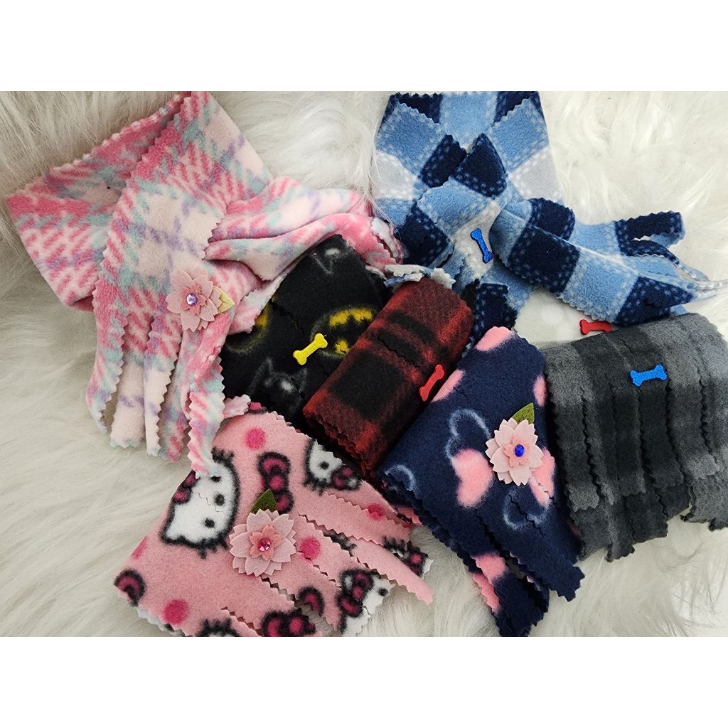 Kit 10 Cachecol Pet Micro Soft Filhotes Raças Pequenas e Médias para Cães e Gatos Machos e Fêmeas