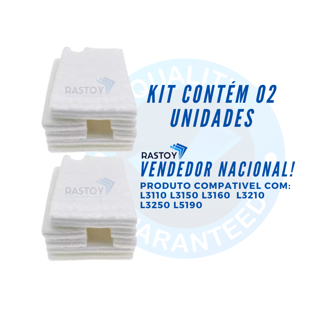 Kit 02 Feltro Almofada Esponja Absolvente para Epson L3100 L3110 L3115 L3150 L3250 L3160 L5190 L5290