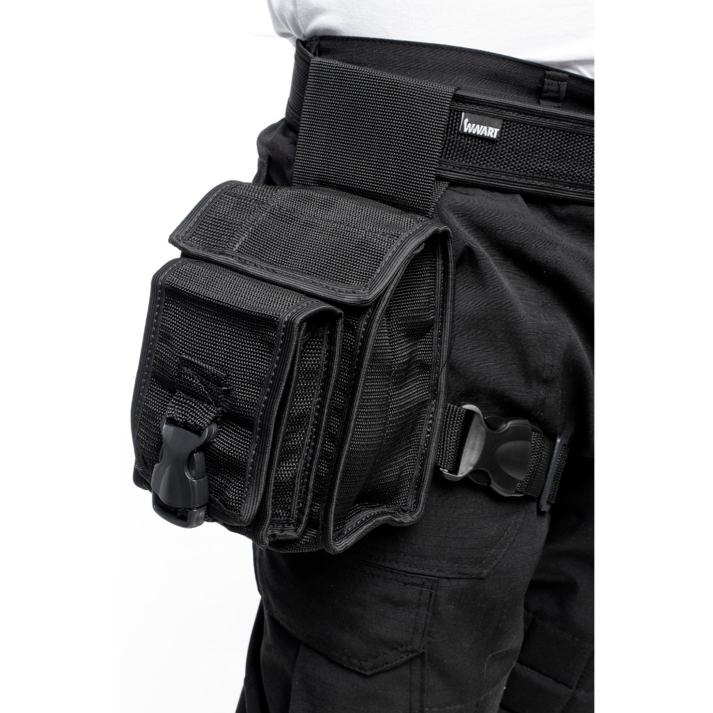 Pochete de Perna Bornal Motoboy Militar Compacto Preto