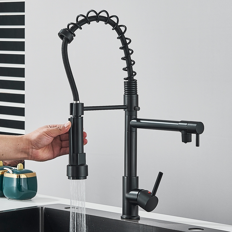 Torneira Cozinha Gourmet Inox para Bancada com Spray Flexível , Torneira Mista Com Dupla Função
