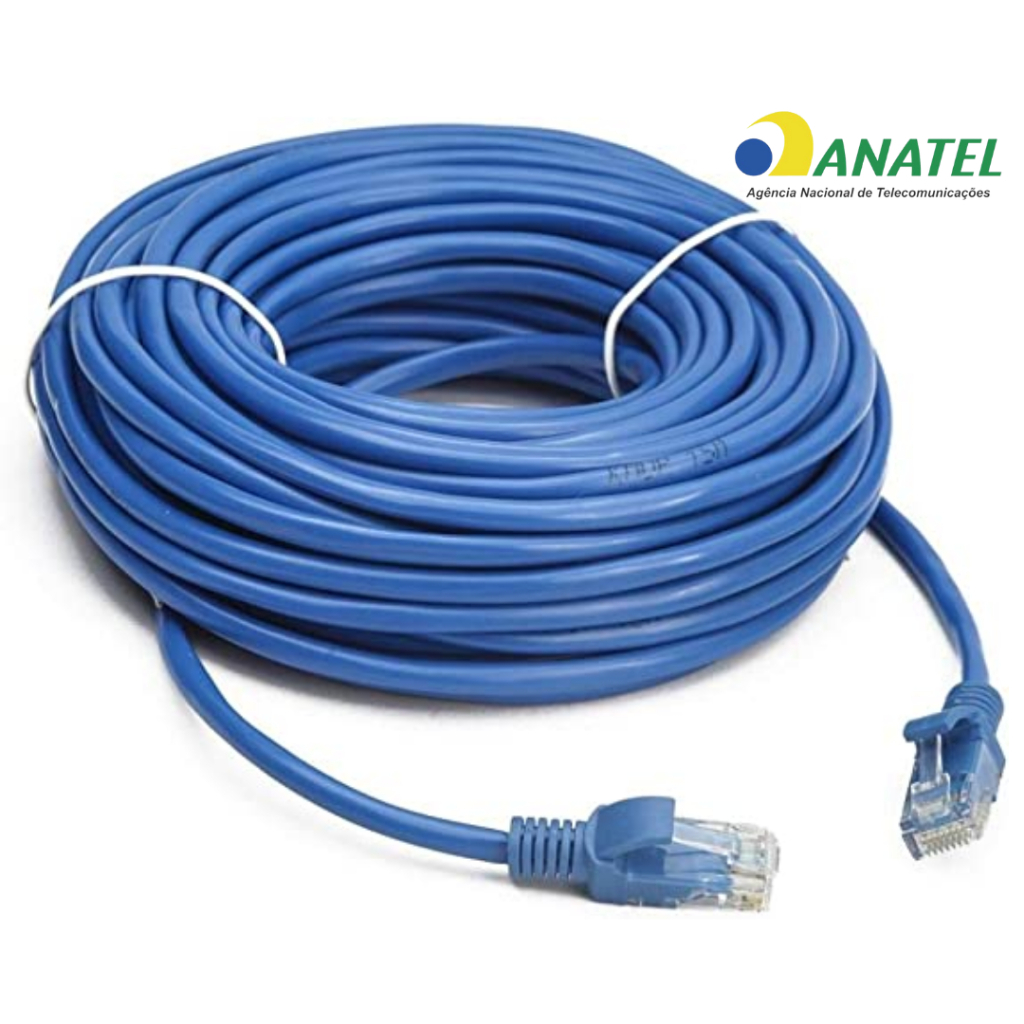 Cabo De Rede Azul Internet Lan CAT5 Patch Cord Pc Notebook Roteador Smart Tv Vídeo Game