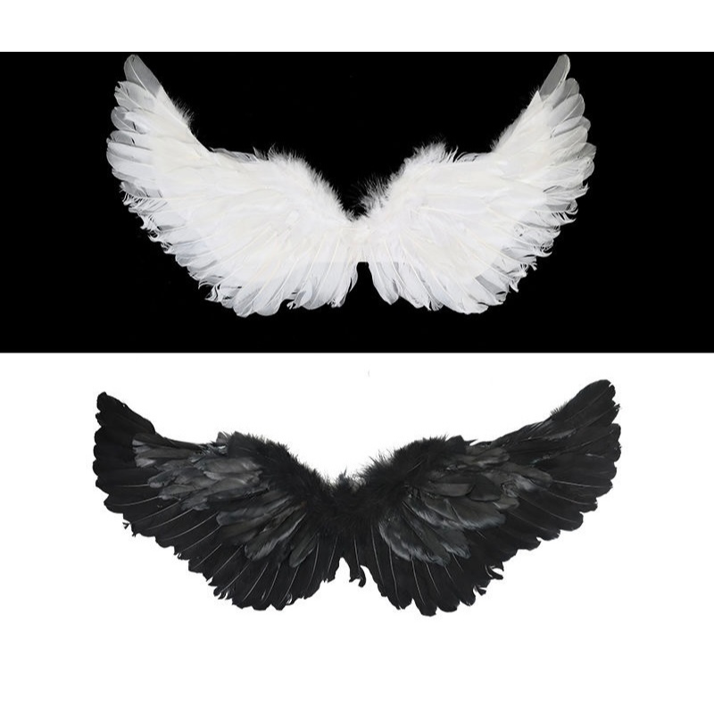 Fantasia de Asa de Anjo ou Diabo - Asas De Penas / Halloween / Natal / Anjo