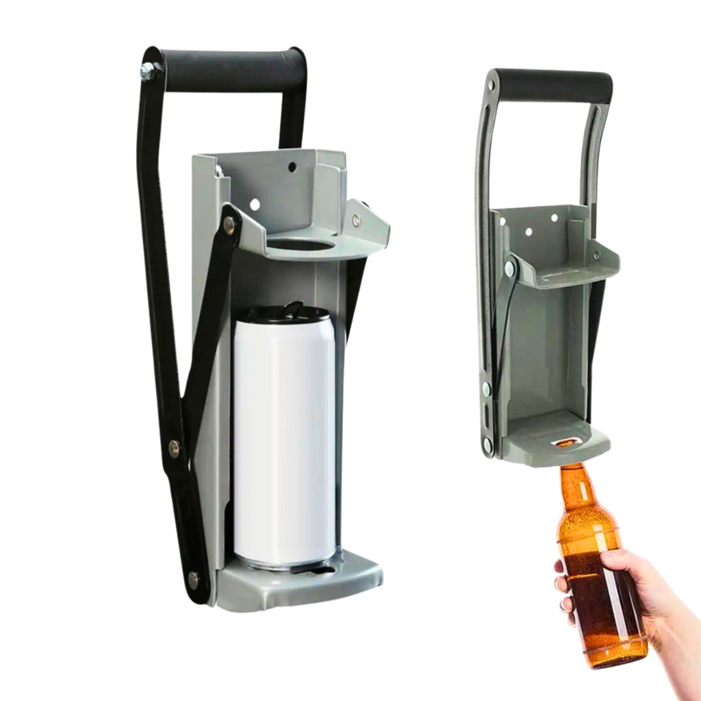 Amassador De Latinhas Lata  Até 475ml Alumínio Com Abridor De Garrafas