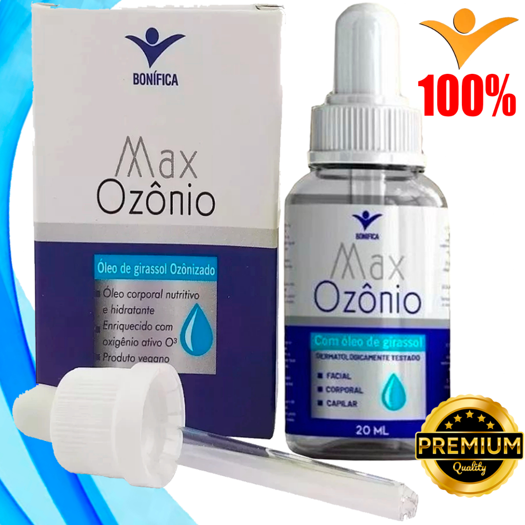 Óleo Girassol Ozonizado 100% Concentrado- Cicatrizante Antiestrias e Acne Oleo Max Ozonio 20mL