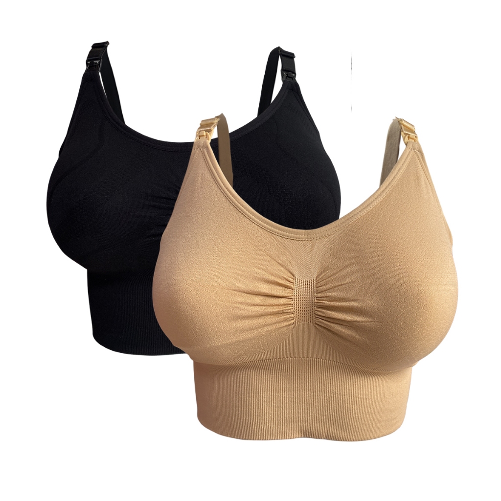 KIT 2 Sutiã Top Amamentação Gestante Bojo Maternidade Macio
