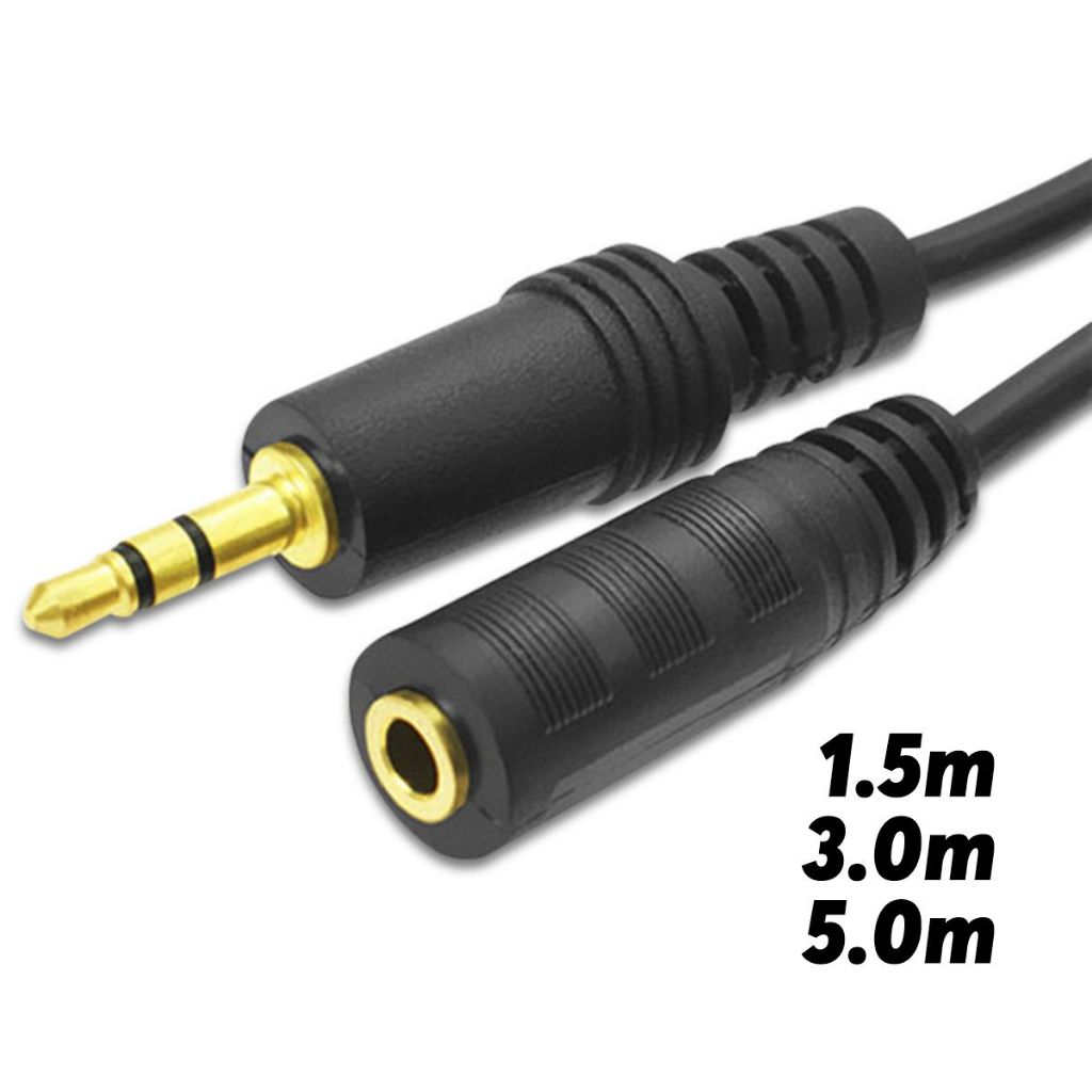 Cabo Extensor P2 Aúdio Som Estéreo Macho Fêmea Fone de Ouvido 1,5m 3m 5m 1,5 3 5 metros