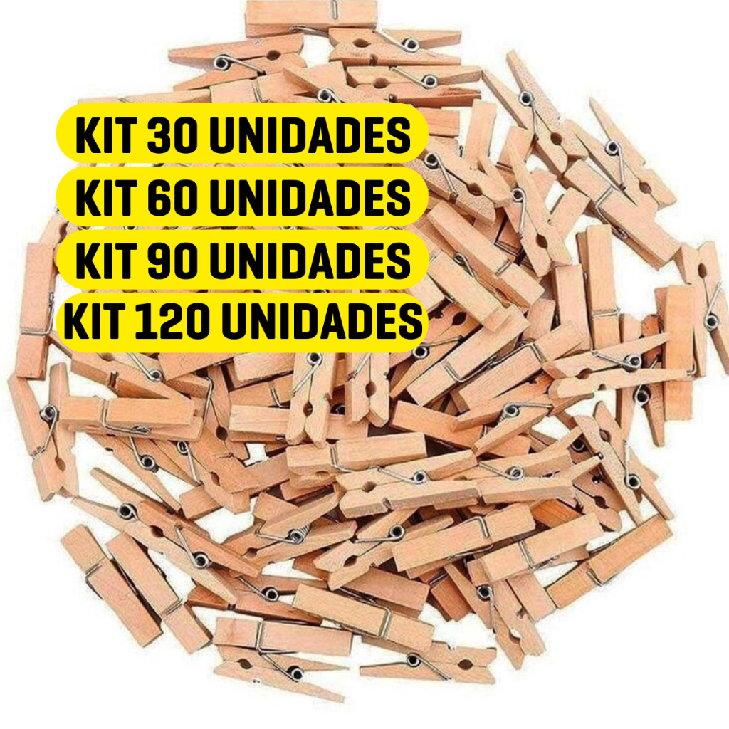 Kit 240 Mini Prendedor Para Fotos Pregador Prendedor Madeira 2,5Cm Varal De Mural Memory Board Tags Drinks Mini Grampo