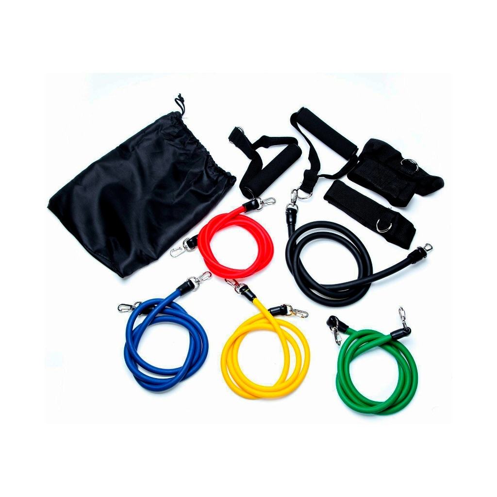 KIT TUBING ELÁSTICO 11 TENS TREINAMENTO EXERCICIOS FUNCIONAL AEROBICO