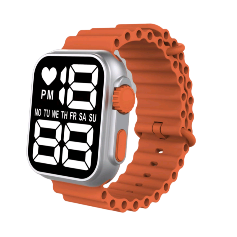 Relógio LED Digital de Pulso Esportivo Feminino À Prova D'água Masculino Ultra 9 Esporte Pulseira De Silicone