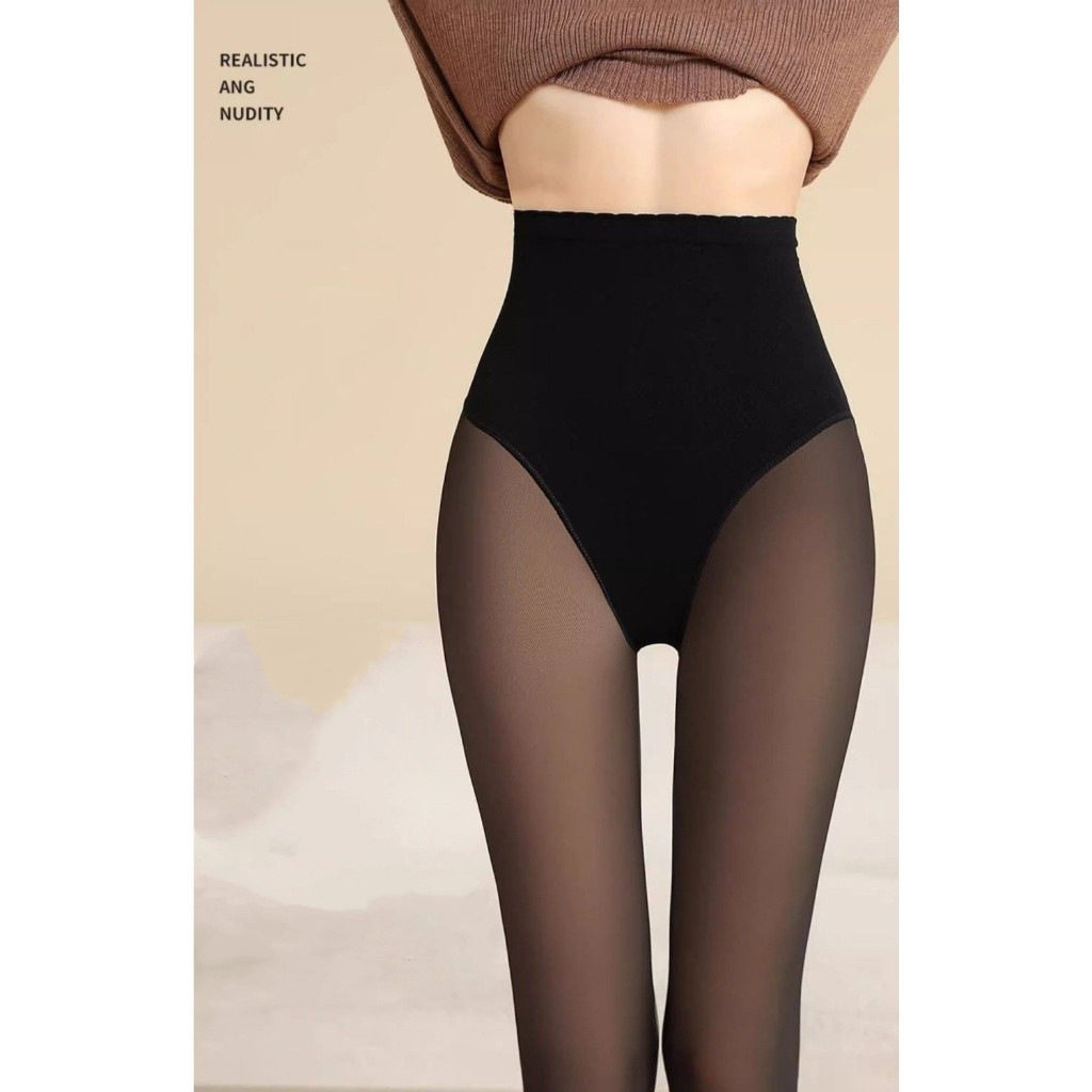 Meia-Calça Translusida termica sem Forro Feminina Quente super Elástica De Lã Com pe sexy Inveno