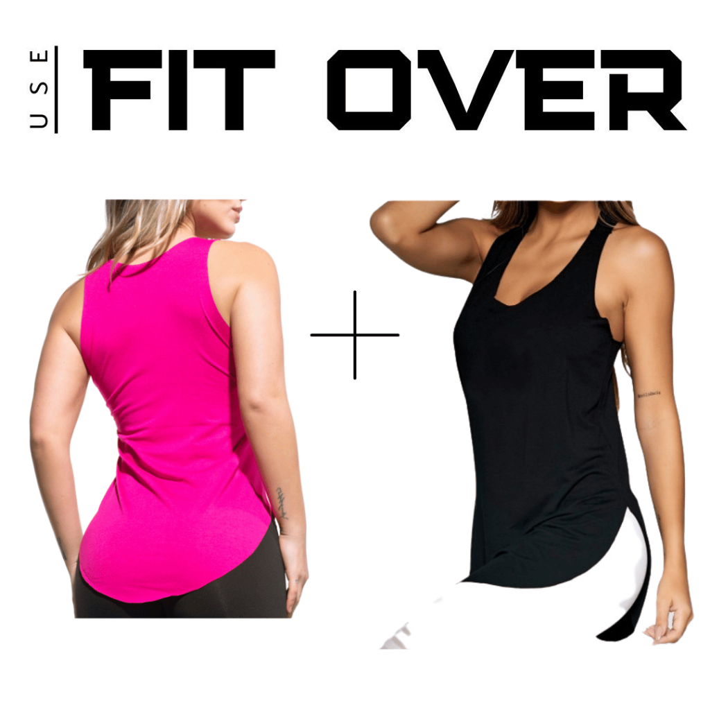 Kit 2 camisetas fitness - básica - tapa bumbum - academia - crossfit - fit over