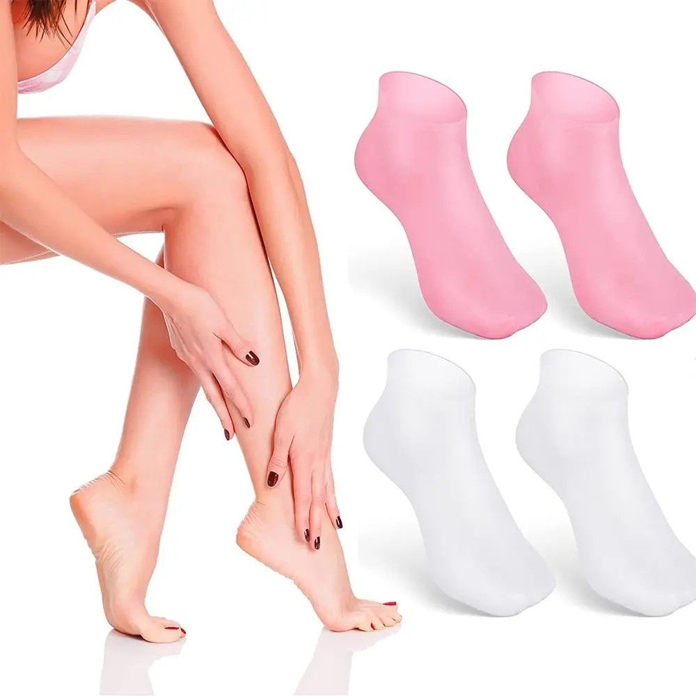 Meias De Silicone Para O Cuidado Dos Pés Gel Hidratante AntiRachaduras Removedor De Pele Morta(  1 par)—4123