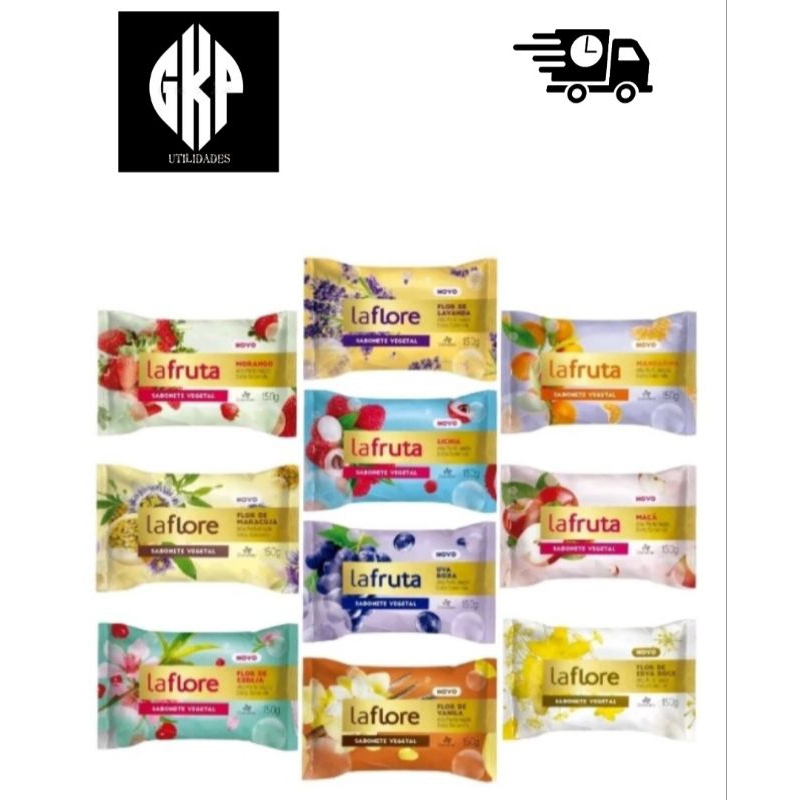 KIT 10 UNIDADES SABONETE LAFRUTA e LAFLORE DAVENE 150g (Coleção completa)