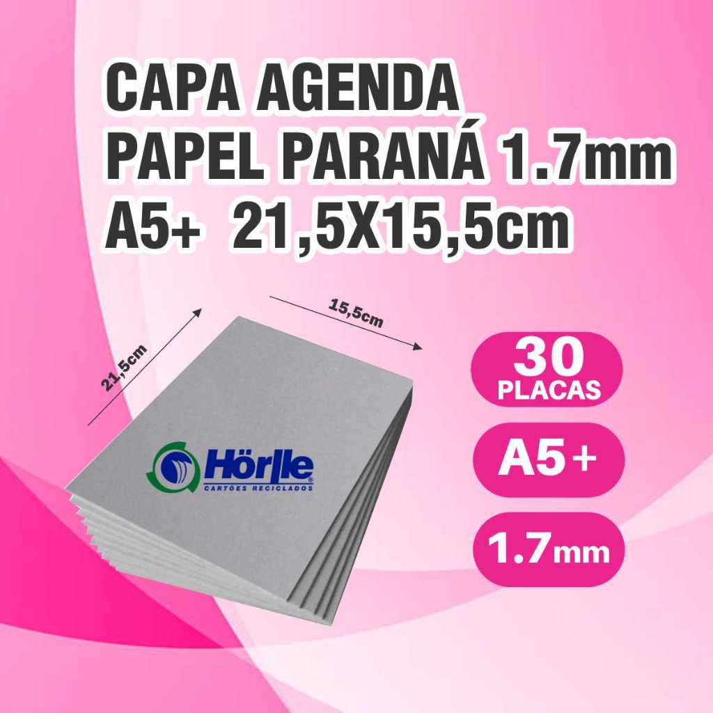 30 Placas Capa De Agenda 1,7mm A5+ 15,5x21,5cm Papelão Paraná - Horlle