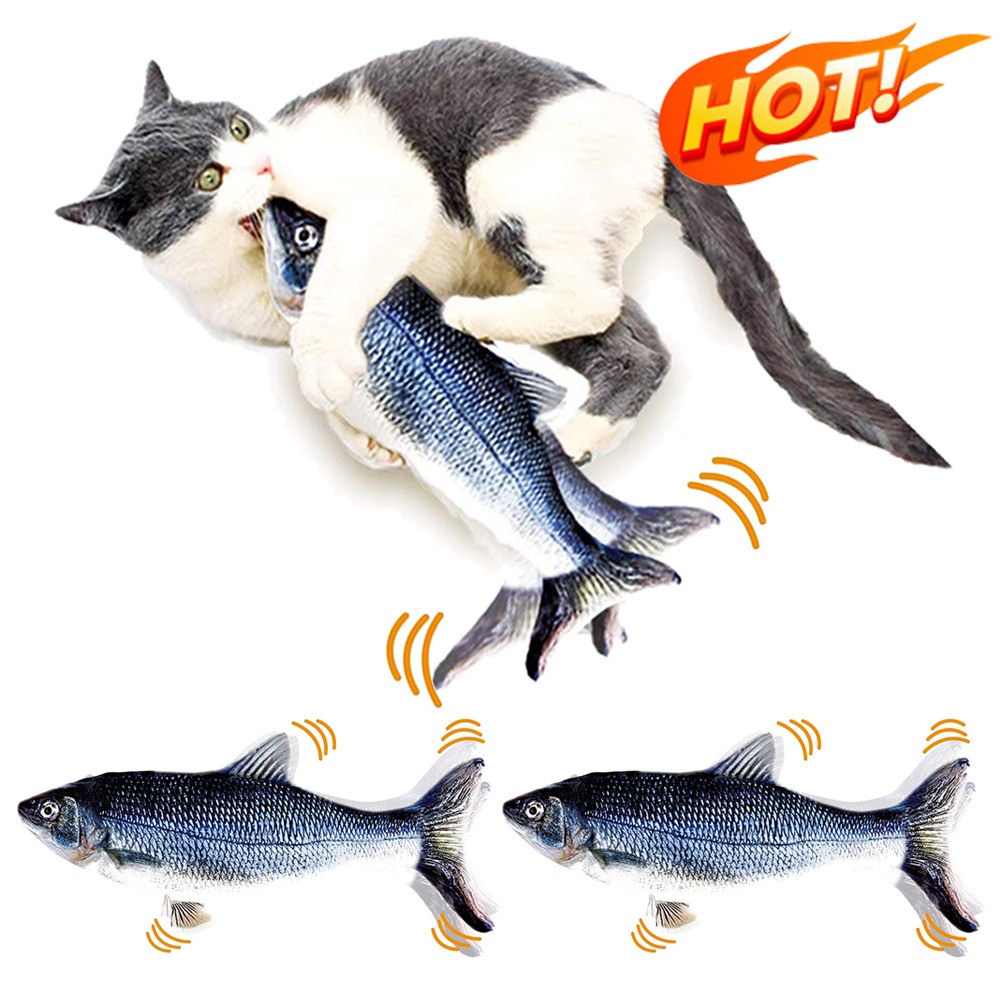 Brinquedo Peixe Elétrico Recarregável para Gato e Pets