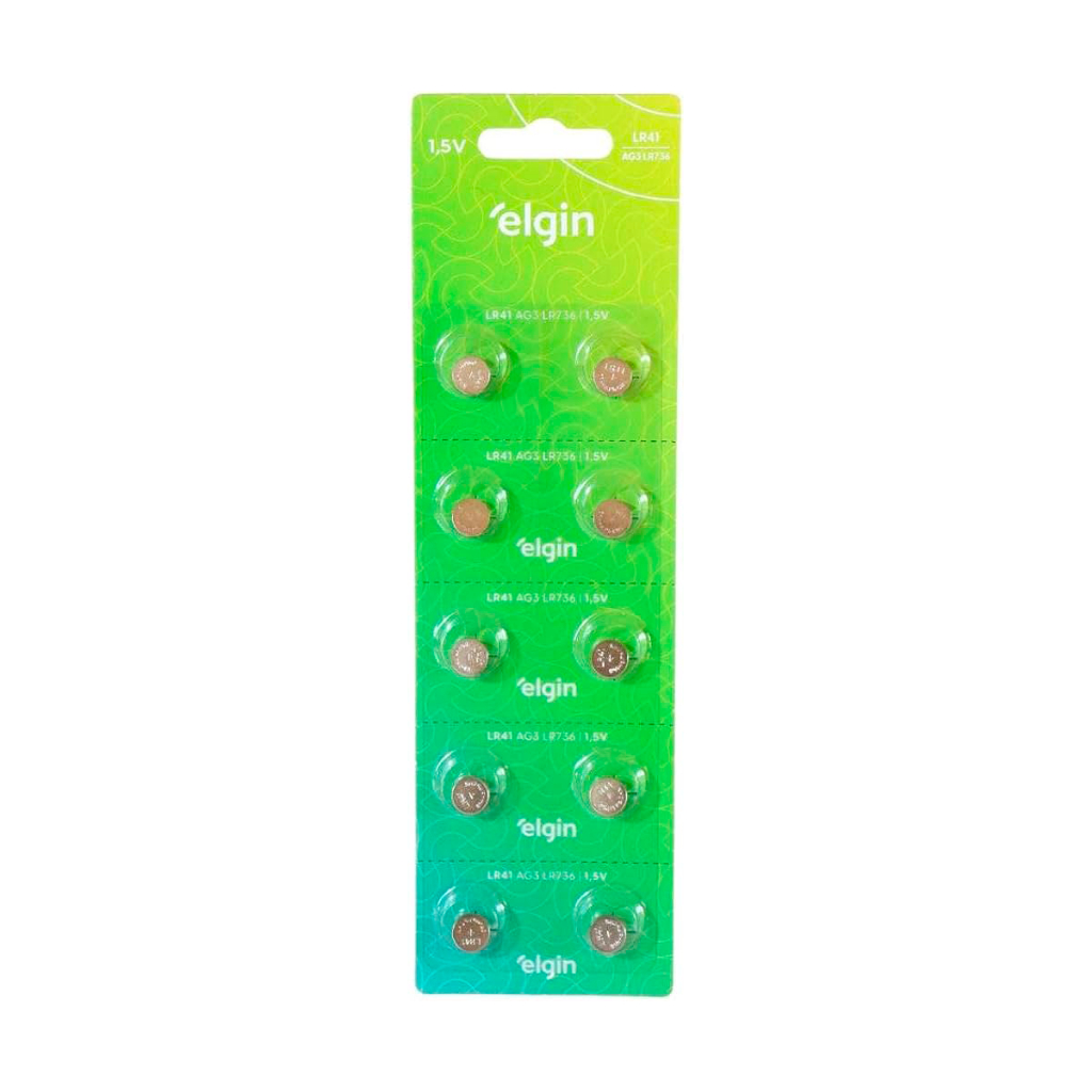 10x Bateria Pilha Lr41 Ag3 Lr736 - Elgin