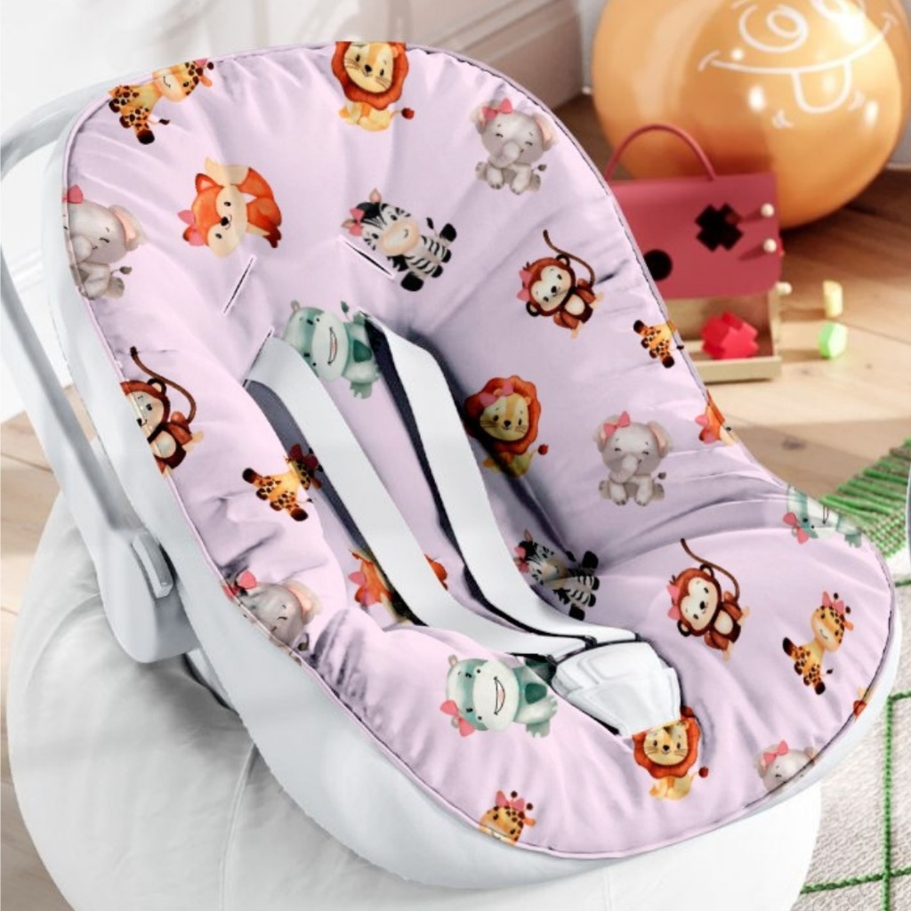 Capa Para Bebê Conforto Tecido Extra Macio Menino e Menina Modelo Safari