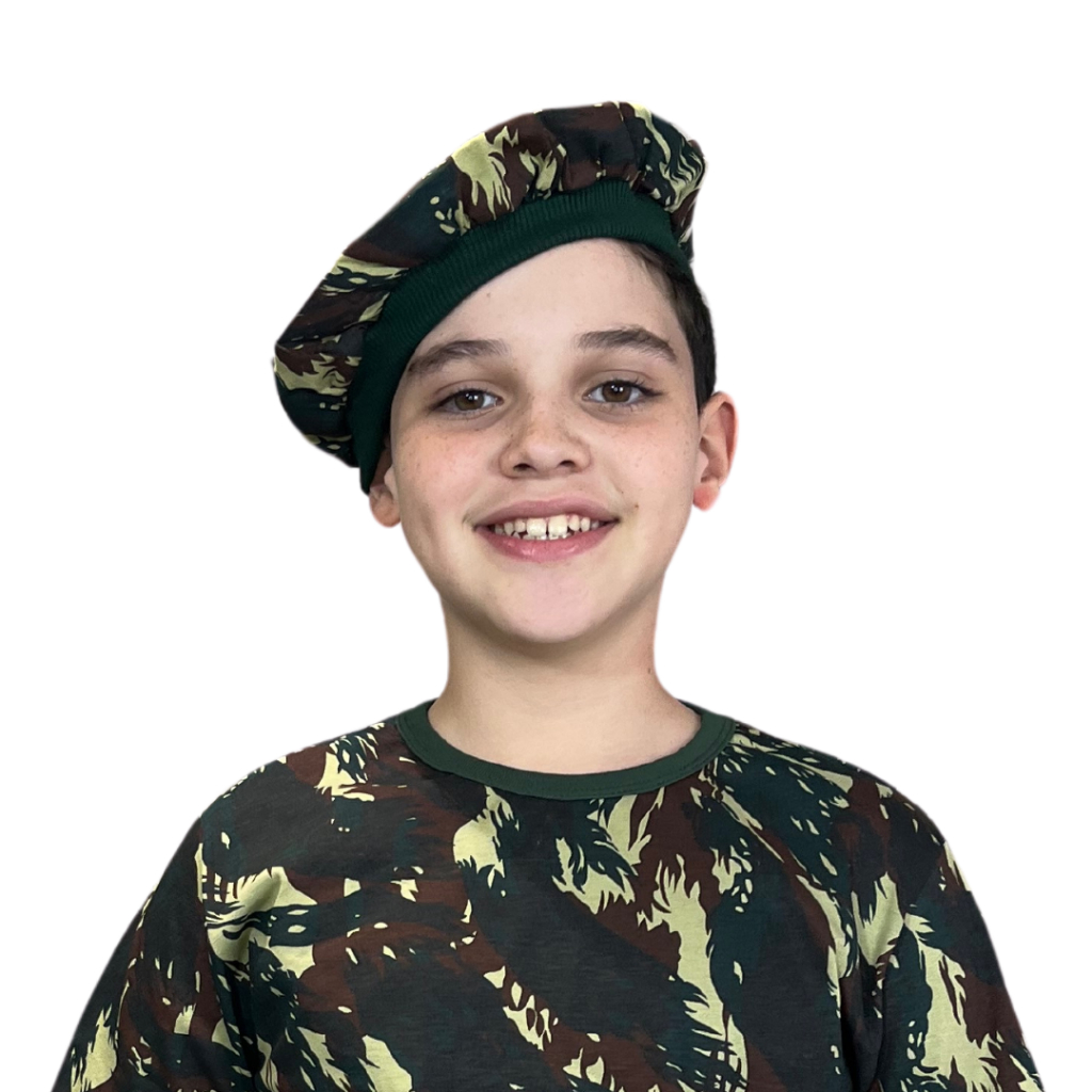 Boina com Estamapa Camuflada do Exército Adulto e Infantil