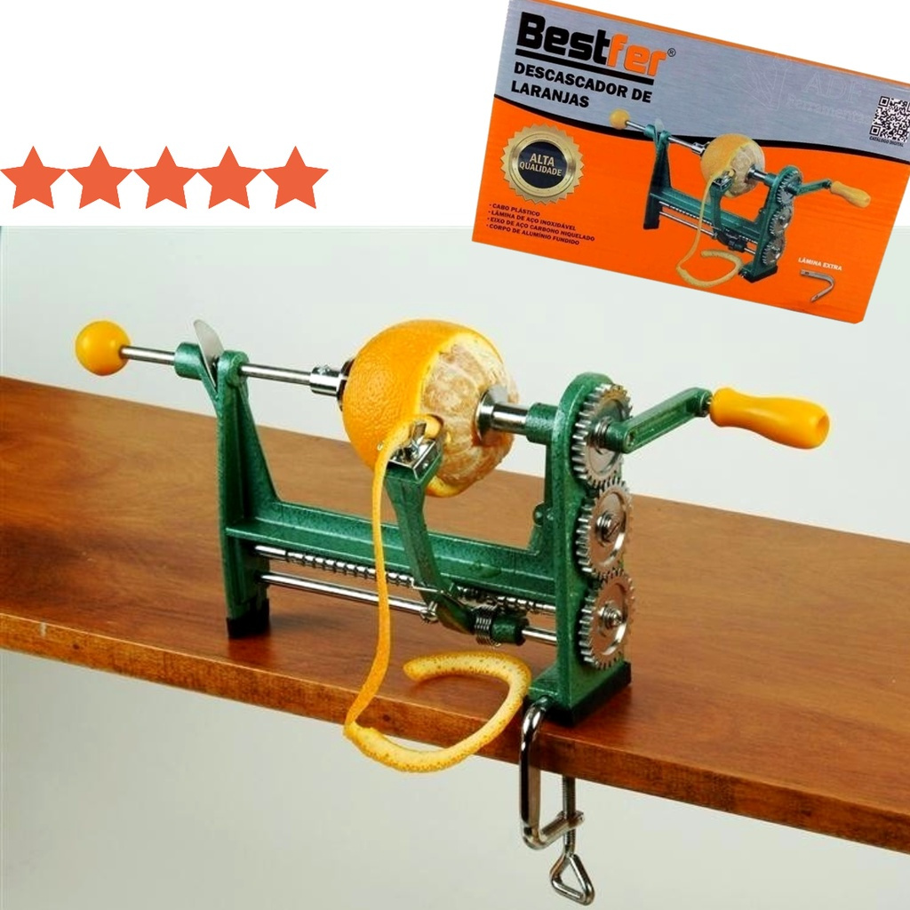 Descascador de Laranja Limão Frutas Prático Profissional Manual Máquina Descascar Bestfer BFH1321