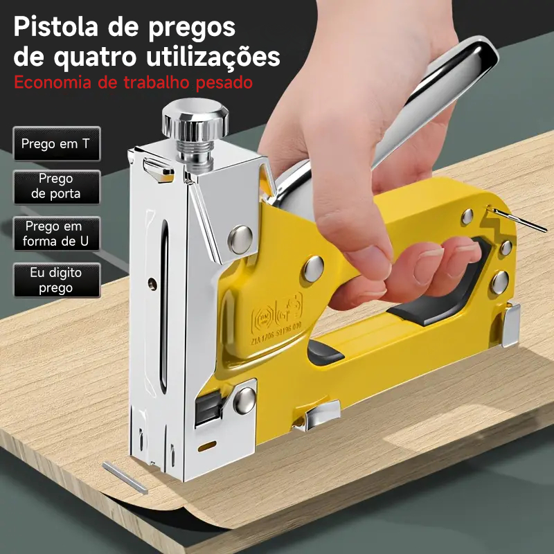Grampeador de Tapeceiro Alta Pressão Profissional Manual  + 600 Grampos Ferramentas Profissional - Entrega rápida