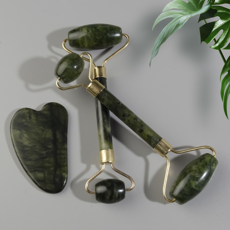 rolo pedra de jade placa Gua Sha massagem FACIA Anti Ruga