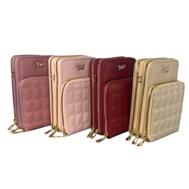Bolsa Carteira Feminina Porta Celular Com Alça Transversal e 3 Divisórias