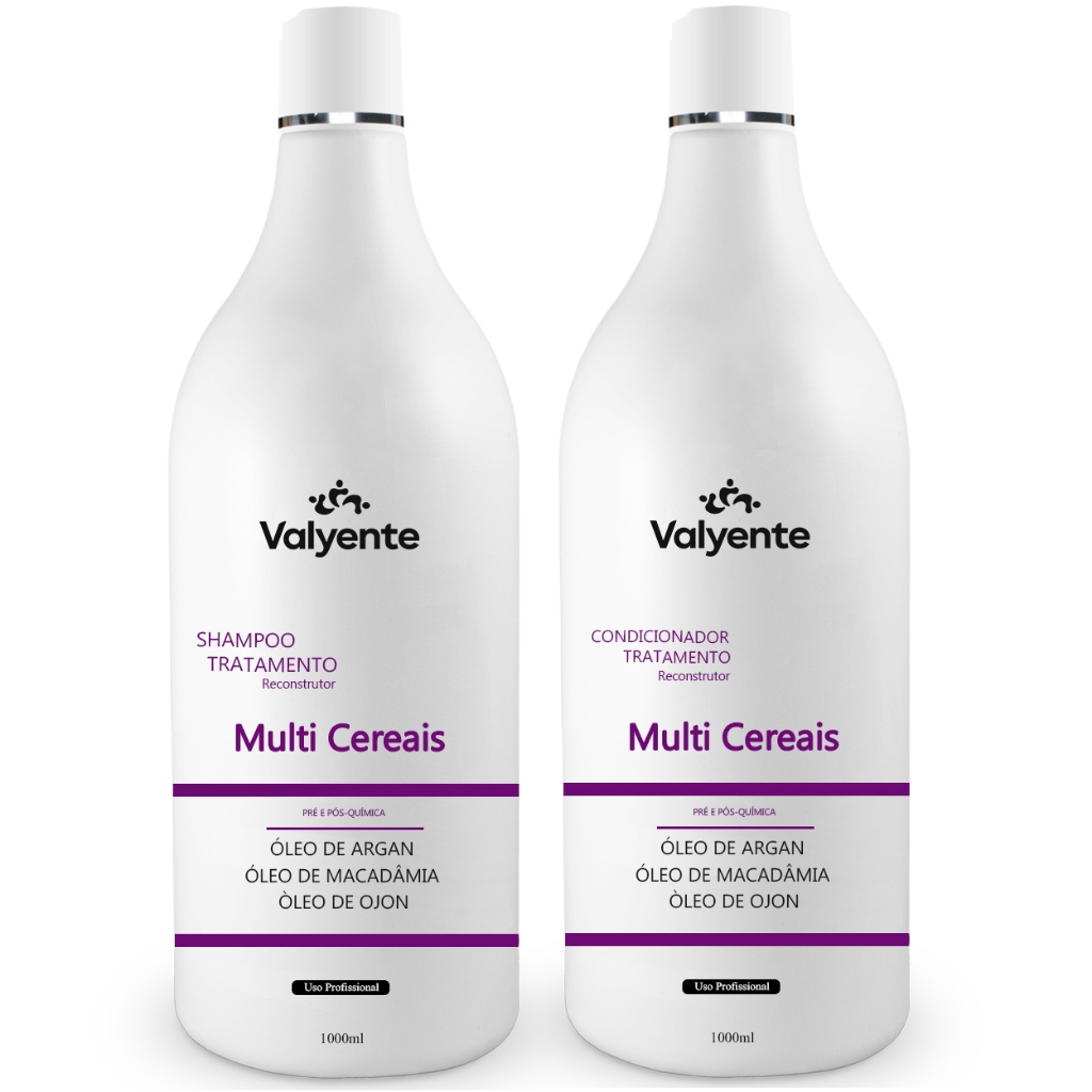 Kit Capilar 1L Shampoo e Condicionador Pré e Pós Química Multi-Cereais