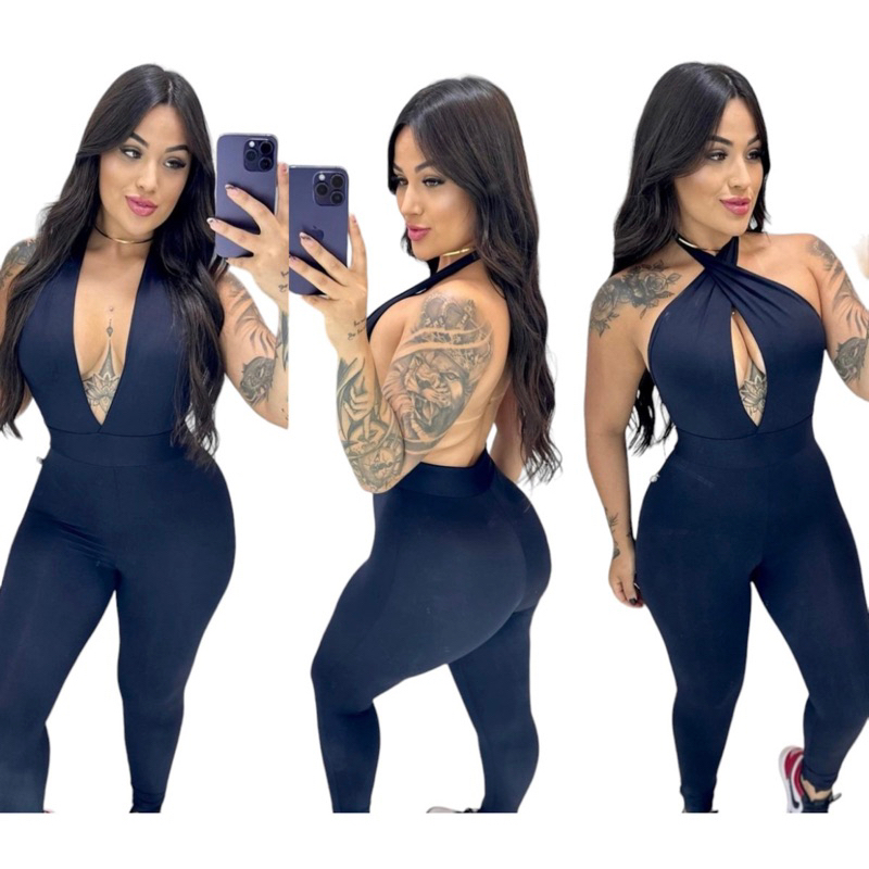 Macacão Duas Formas no Suplex Lançamento Moda Gringa Envio Rápido Atacado