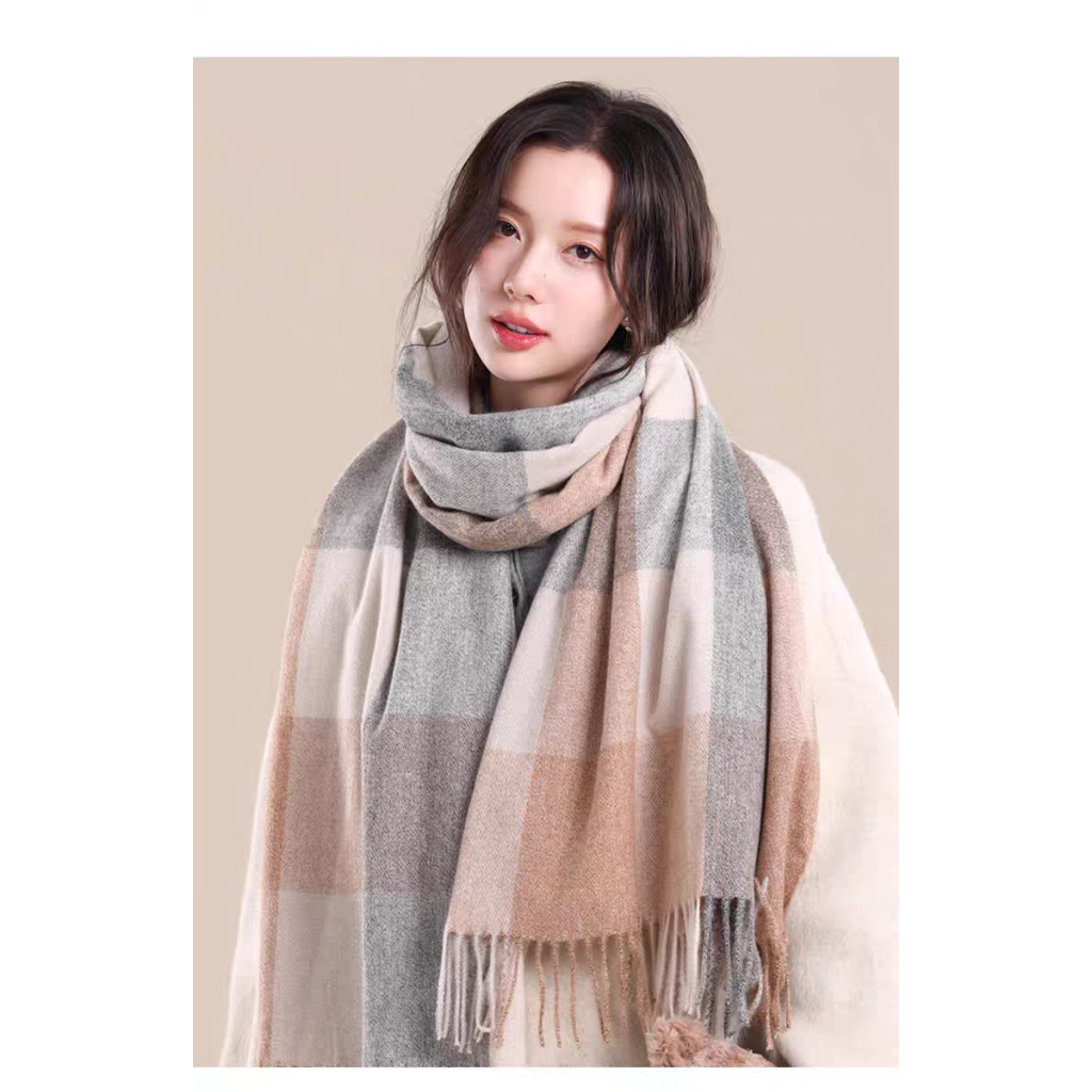 Cachecol Xadrez Feminino Lenço Pashimina Echarpe Masculino Unissex Para Frio Inverno