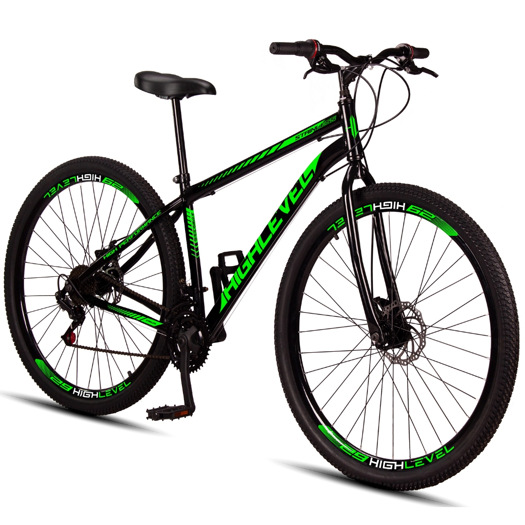 Bicicleta Aro 29 Aço Carbono Highlevel Freios a Disco 21 Vel