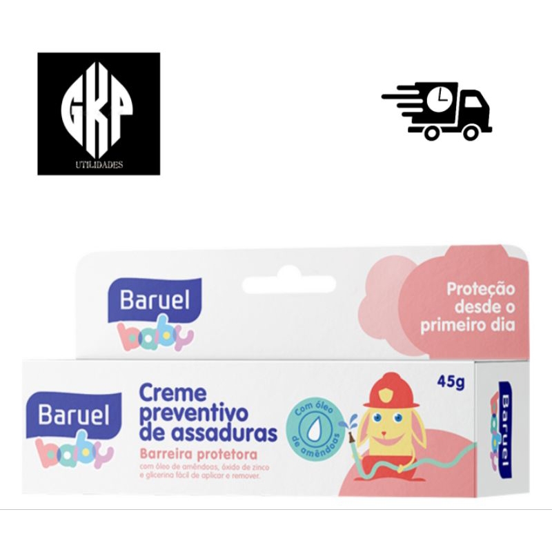 KIT 3 OU 6 UNIDADES CREME PREVENTIVO DE ASSADURAS BARUEL 45g
