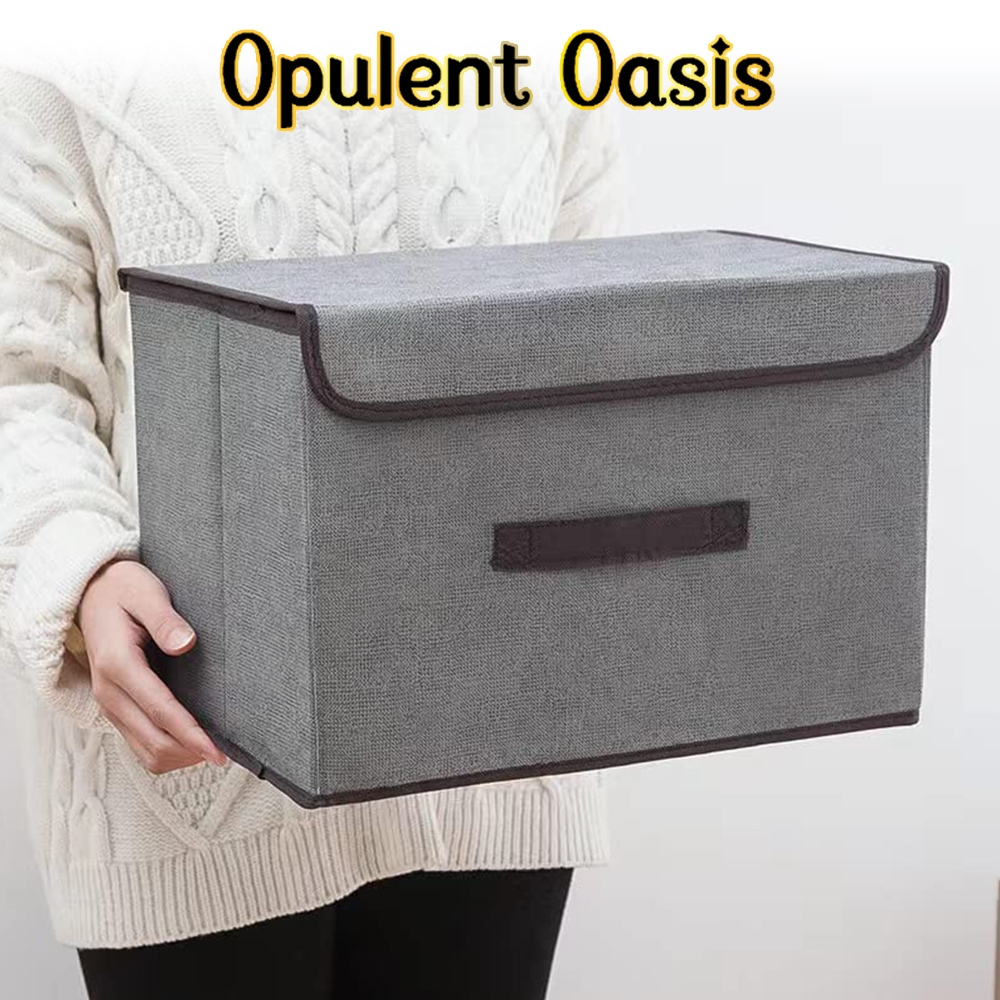 Opulent Oasis>>Caixas de armazenamento de tecido, com tampa organizador de cesta dobrável grandes