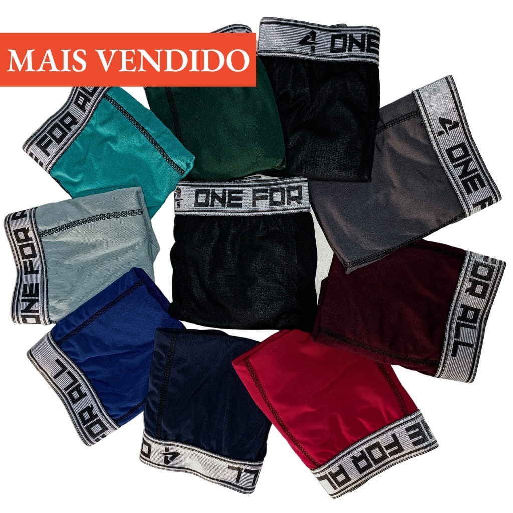 Kit com 5 Cuecas Boxer Adulto Envio Imediato microfibra cores e estampas variadas LISAS / ESTAMPADAS