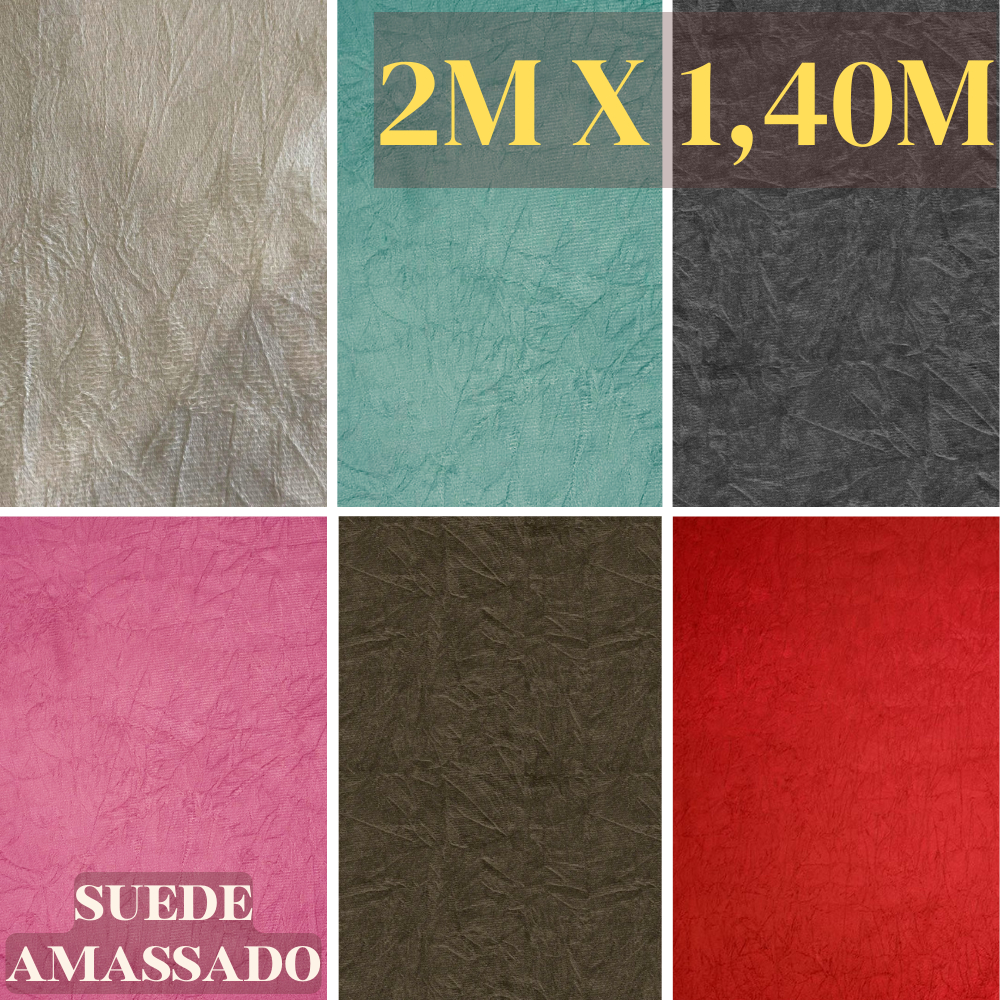 Tecido Suede Amassado Decoração Sofá - Confecção em Geral - 2m x 1.40m - LEIA A DESCRIÇÃO