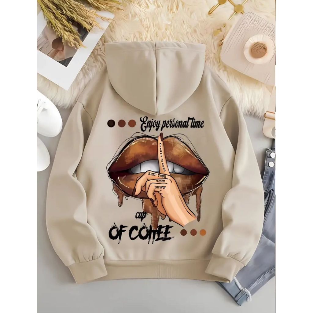 Moletom Canguru Keep Your Voiced Capuz Bolso Casaco Feminino Flanelado Unissex Inverno Algodão Blusa